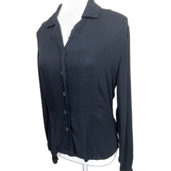 Flax Black Button Down Shirt - Picture 3 of 5